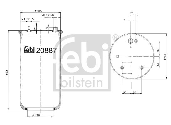 FEBI BILSTEIN Кожух пневматической рессоры 20887